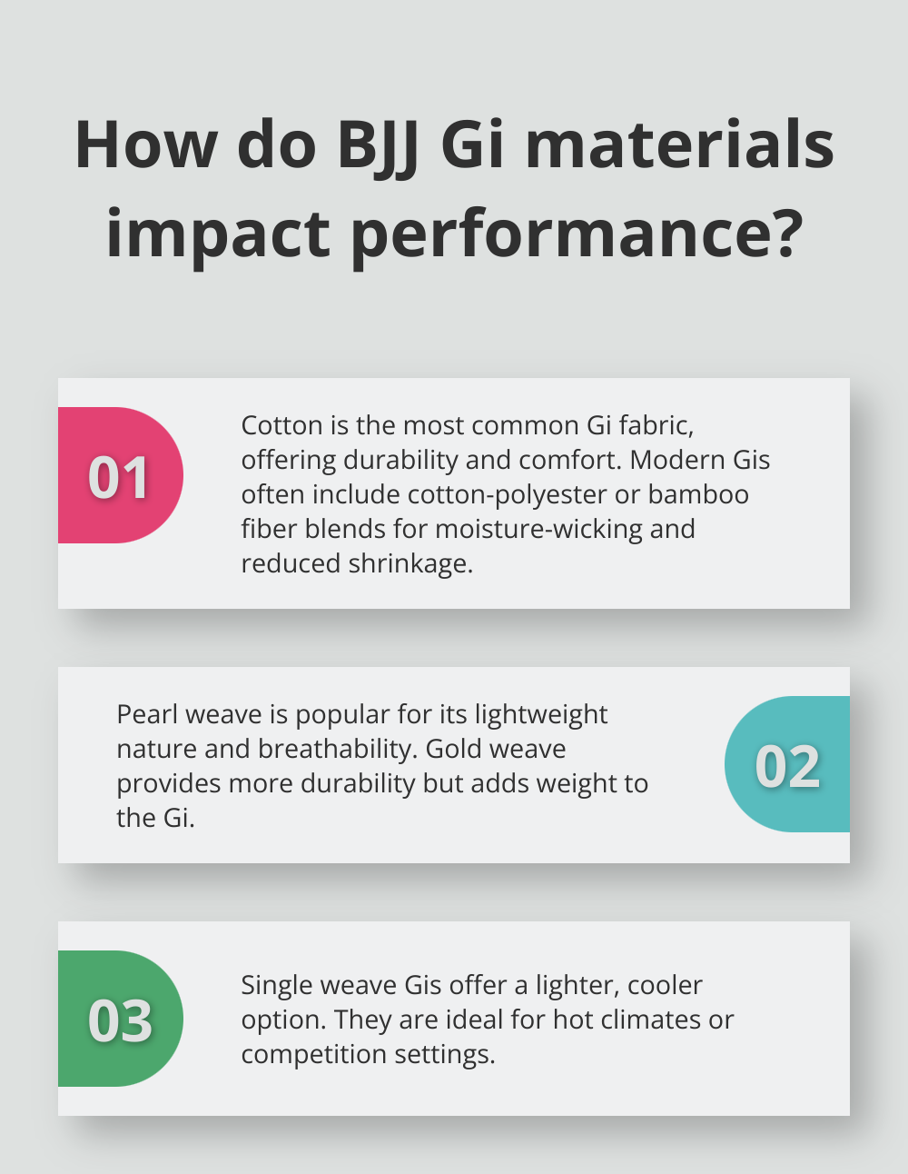 Infographic: How do BJJ Gi materials impact performance?